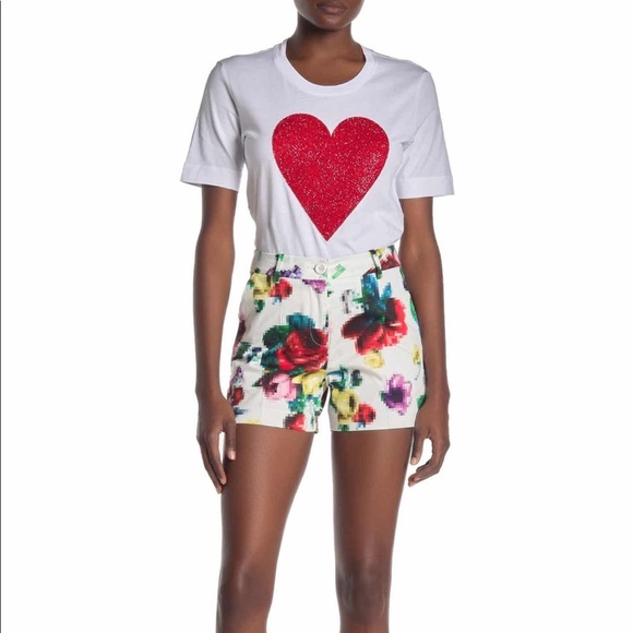 Moschino Pants - NEW • Moschino • Pixelated Floral Shorts White 44